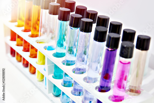 Chemical test tubes in laboratory