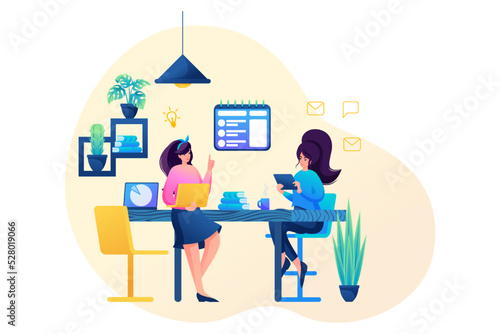 Time management, preparation of business planning for the month. Concept for web design