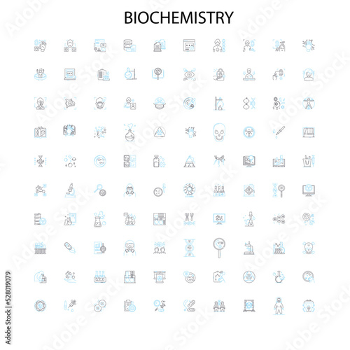 biochemistry icons  signs  outline symbols  concept linear illustration line collection