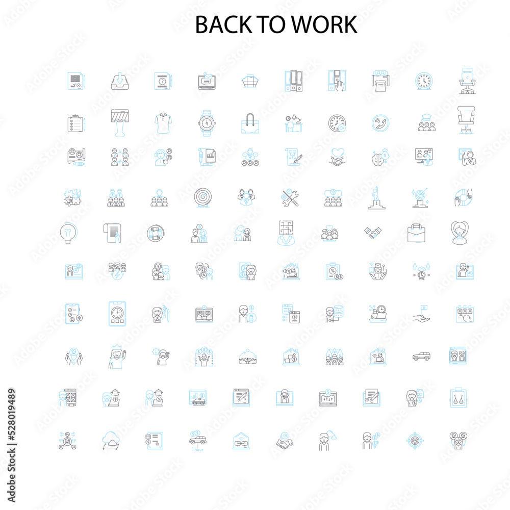 back to work icons, signs, outline symbols, concept linear illustration line collection back to work icons, signs, outline symbols, concept linear illustration line collection