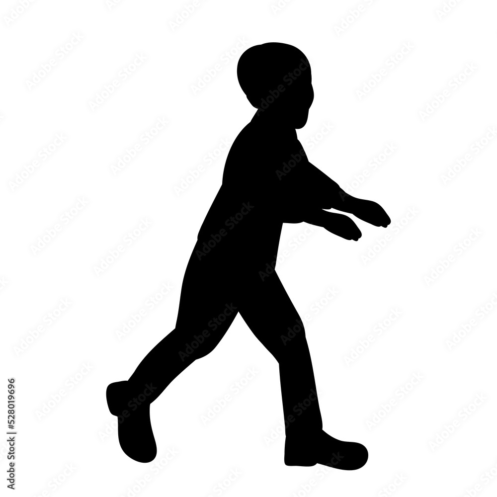 boy running black silhouette isolated, vector boy running black silhouette isolated, vector