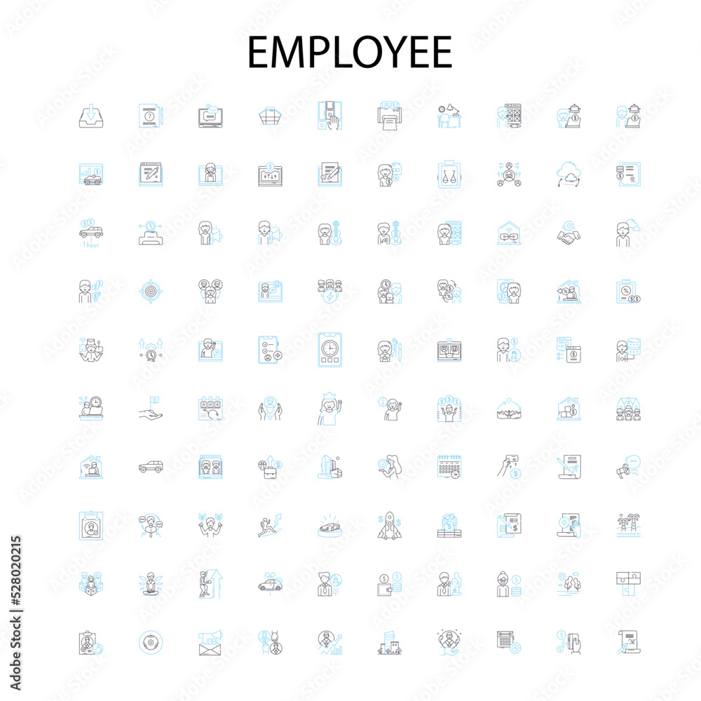employee icons, signs, outline symbols, concept linear illustration line collection employee icons, signs, outline symbols, concept linear illustration line collection