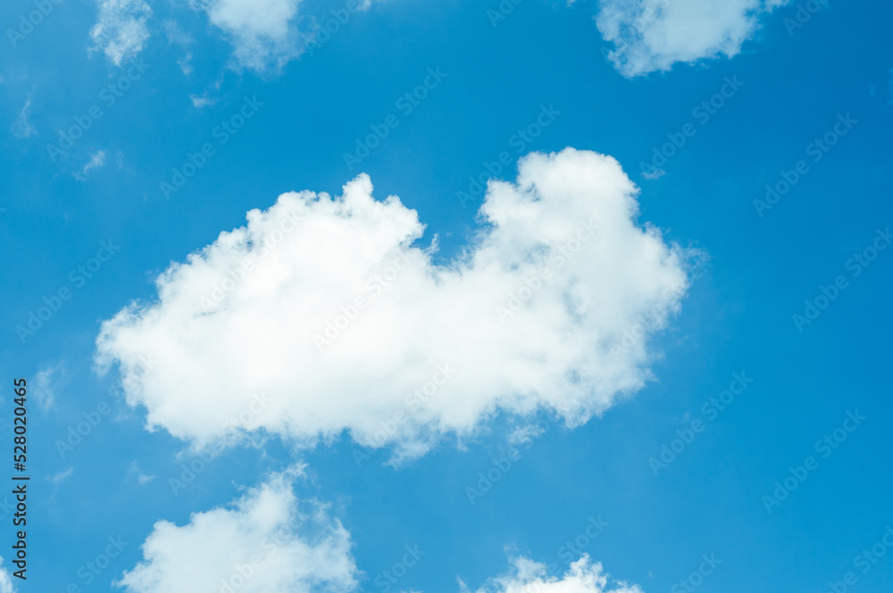 空にもこもこ白い雲と天気の良い空 空にもこもこ白い雲と天気の良い空