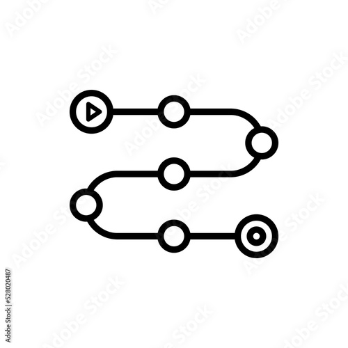 Roadmap icon. Target plan signs. Project development signs. 