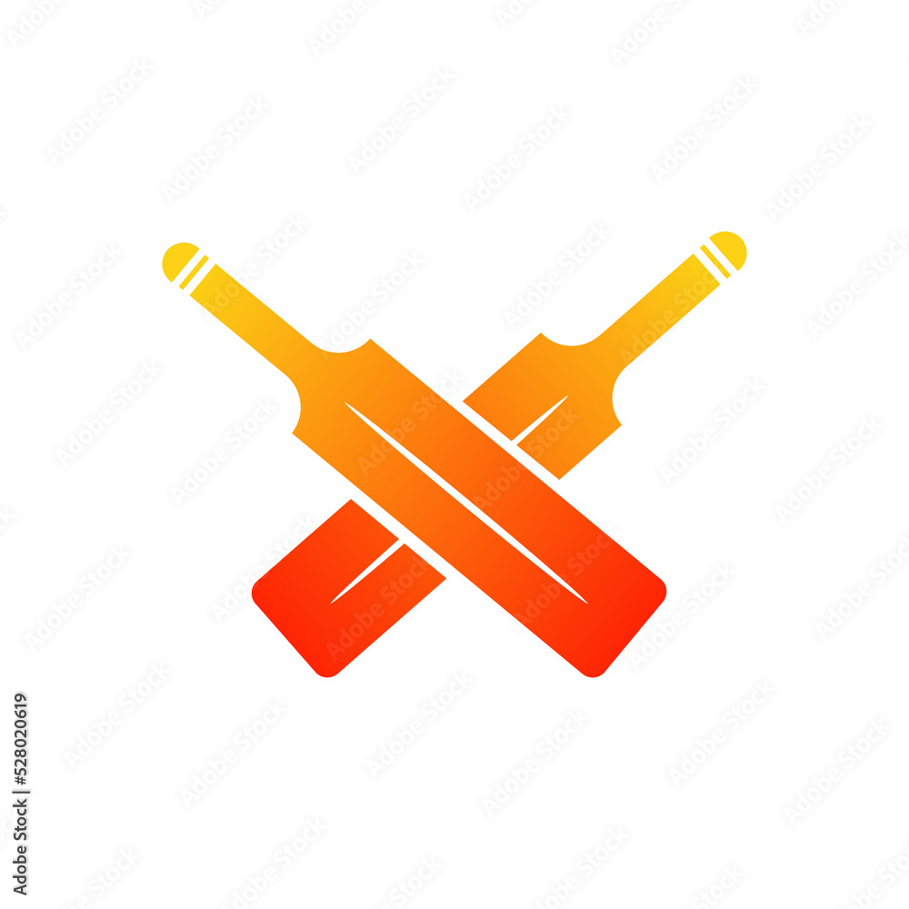 Cricket bat logo, Cricket Logo Template vector symbol Stock Vector