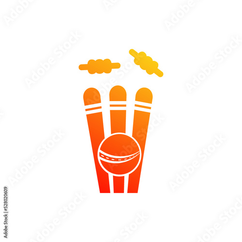 Cricket logo, Cricket Sport logo, Wicket and bails logo, Cricket championship  Logo Template vector symbol