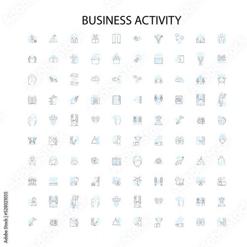 business activity icons  signs  outline symbols  concept linear illustration line collection