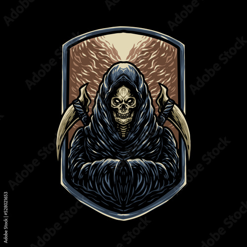Grim reaper illustration design vector