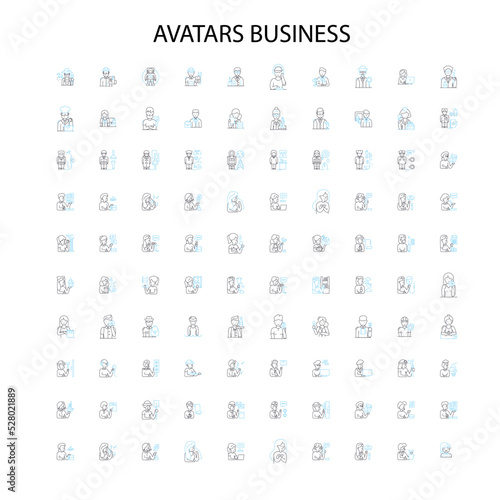 avatars business concept icons, signs, outline symbols, concept linear illustration line collection