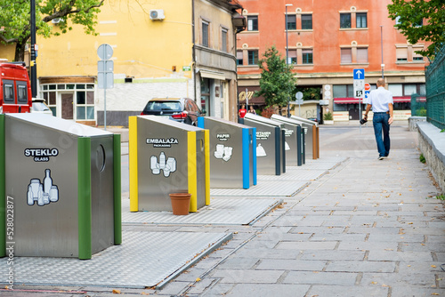 Modern city trash cans Ljubljana