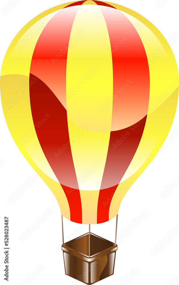 Fototapeta premium Shiny hot air balloon icon illustration