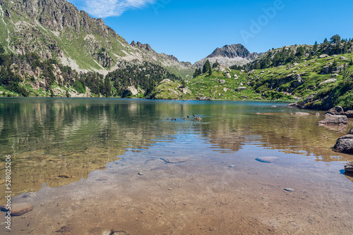 Beautiful lake reflections in the high mountains.