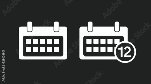 Calendar ion Set. Vector isolated editable black and white illustration set of calendars
