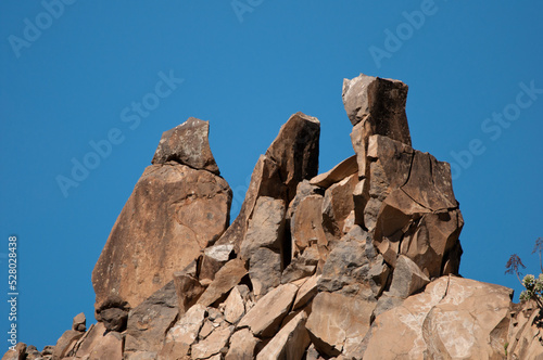 Rocky cliff in Tejeda. Gran Canaria. Canary Islands. Spain.