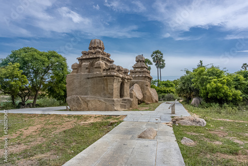 Exclusive Monolithic - Pidari Amman Ratha is UNESCO World Heritage Site located at Great South Indian architecture. World Heritage in South India, Tamil Nadu, Mamallapuram or Mahabalipuram