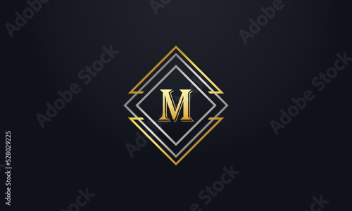 Luxury elegant logo design vector with M