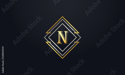 Luxury elegant logo design vector with N