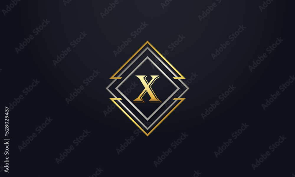 Luxury elegant logo design vector with X