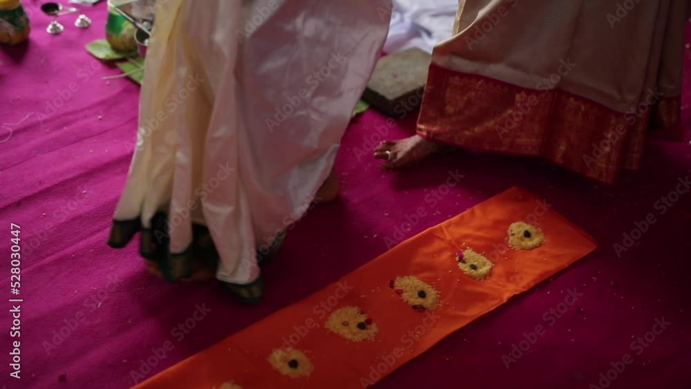 A Slow Motion Shot of Rituals being done with an Indian Couple at their Indian Wedding in India A Slow Motion Shot of Rituals being done with an Indian Couple at their Indian Wedding in India