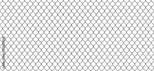 Chain link fence with realistic wire mesh, seamless pattern vector illustration. Abstract metal net texture, iron or steel decorative cage, grid prison barrier for safety of forbidden zone background