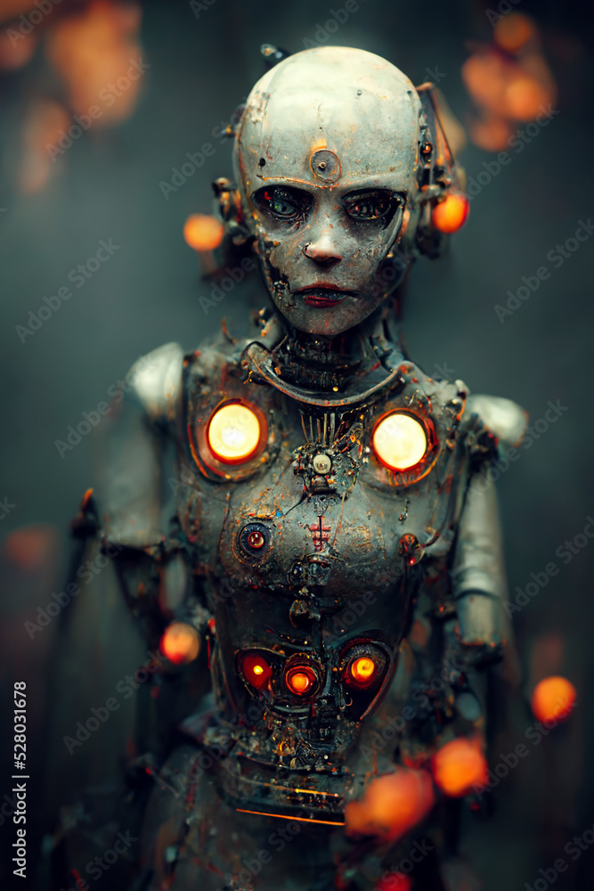 Digital drawing of futuristic artificial intelligence robot. Digital drawing of futuristic artificial intelligence robot.