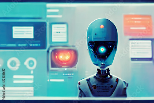 Wallpaper Mural Digital drawing of futuristic artificial intelligence robot. Torontodigital.ca