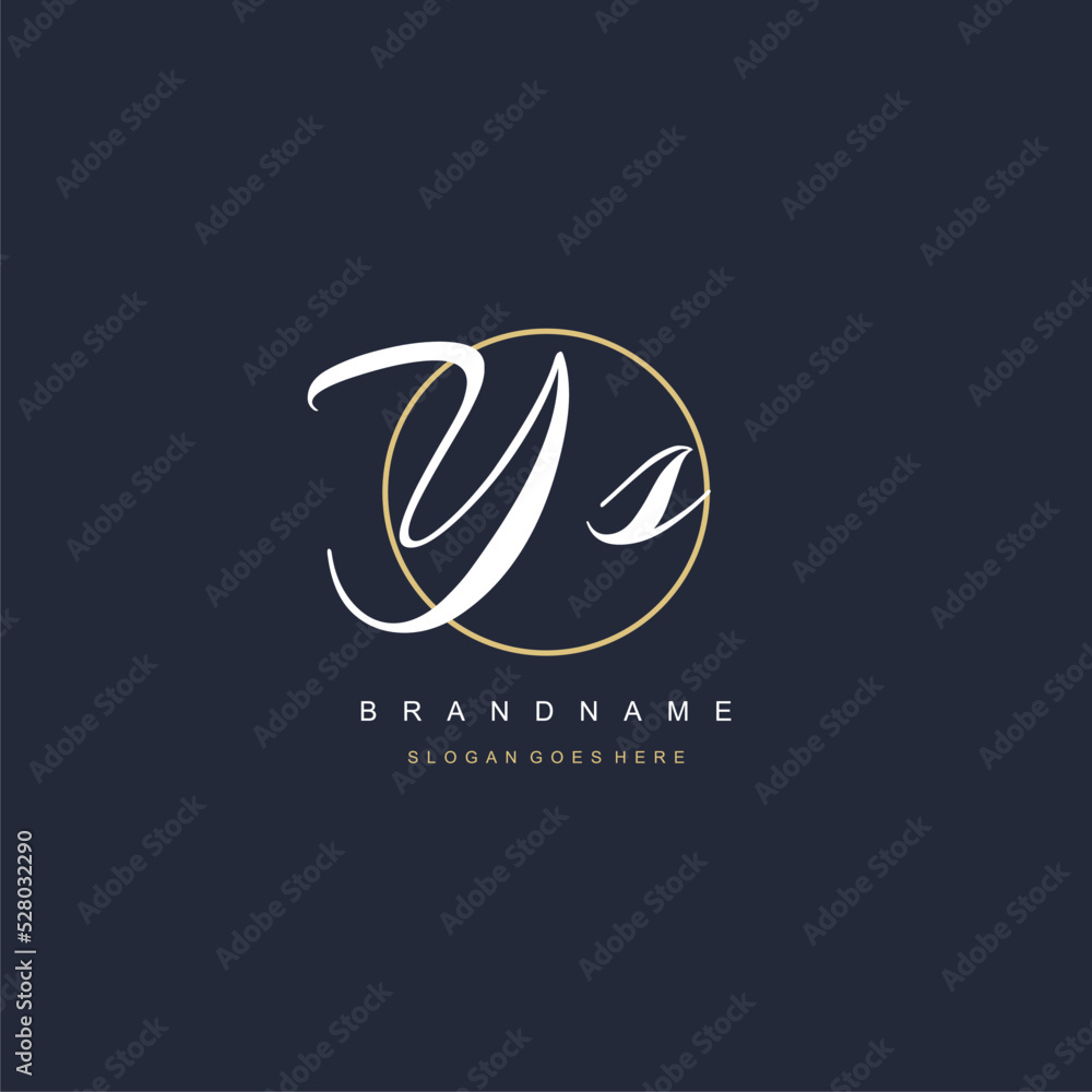 Initial letter YS logo monogram feminine style with circle line design ...