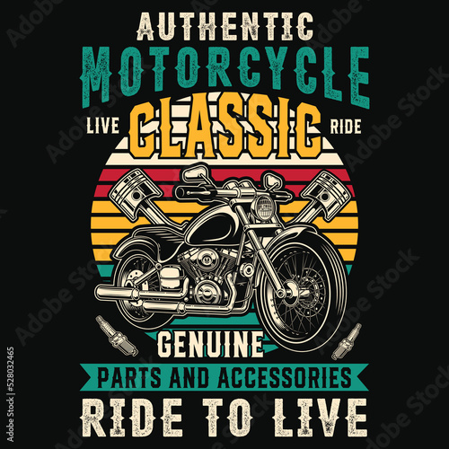 Motorcycle Quotes Saying T-Shirt Design, Biker Vector Elements.