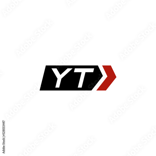 Letter YT logo with simple right arrow design ideas