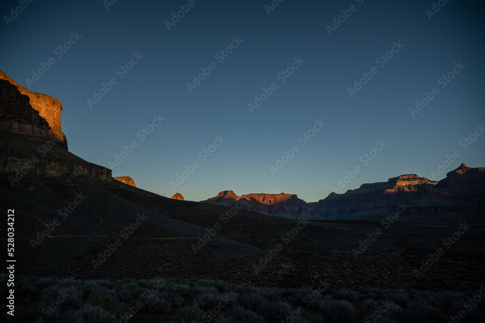 Morning Sun Begins to Highlight Surrounding Canyon Rim