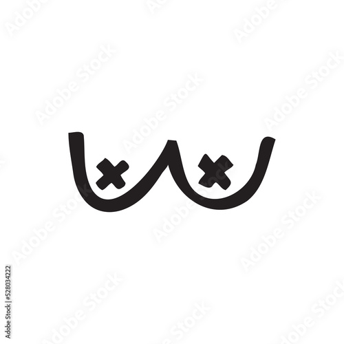 Abstract boobs. Female, feminism symbols.