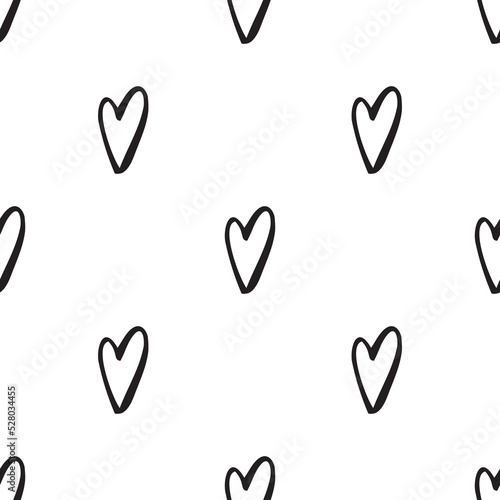 Doodle hearts. Vector illustration of seamless pattern. © fancykeith