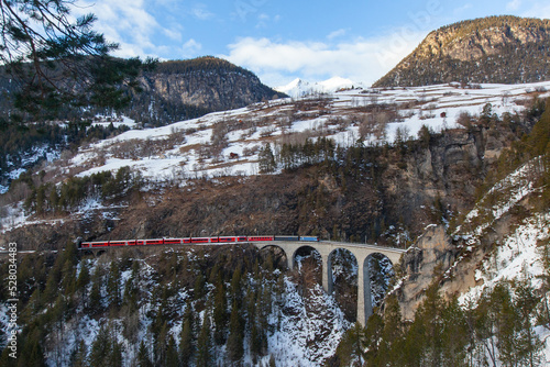 Red Express in the Winter Season, Swiss Alps Grindelwald, Switzerland