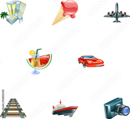 Travel and tourism icon set