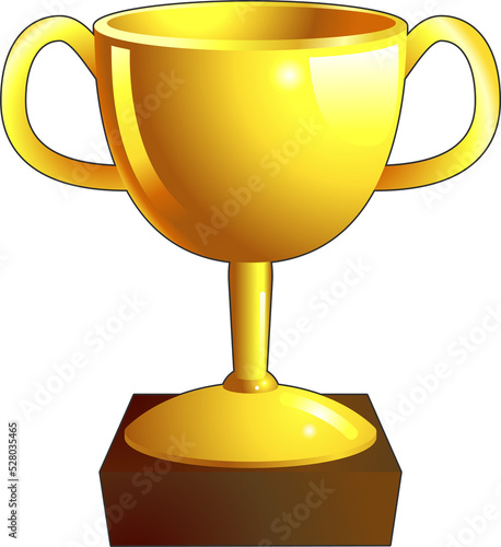 Gold trophy illustration icon