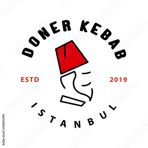 Doner Kebab vector logo design. Fast Food Restaurant Design elements for logo, label, emblem, sign. Vector.