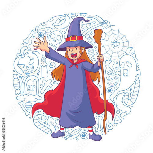 witch costume on halloween night