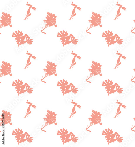 Seamless colored natural pattern consisting of flowers 