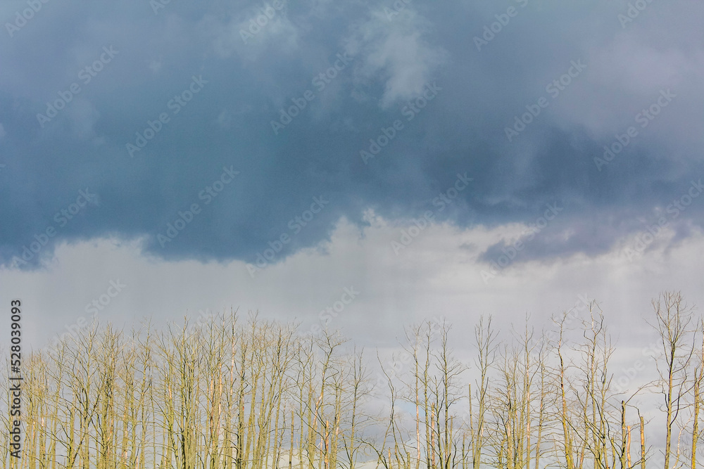 Heavy rain storm clouds and waves water river Oste Germany. Heavy rain storm clouds and waves water river Oste Germany.