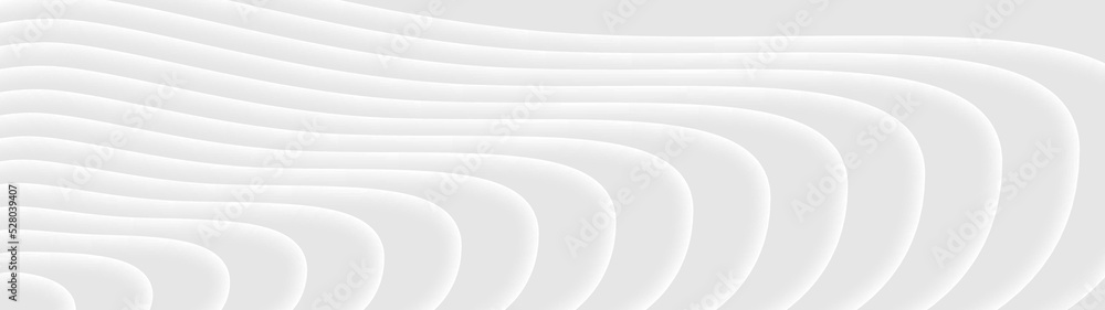 Fototapeta premium 3d pattern tunnel architecture minimal smooth silver light grey shade creative background. Landing page blurred cover white business presentation banner