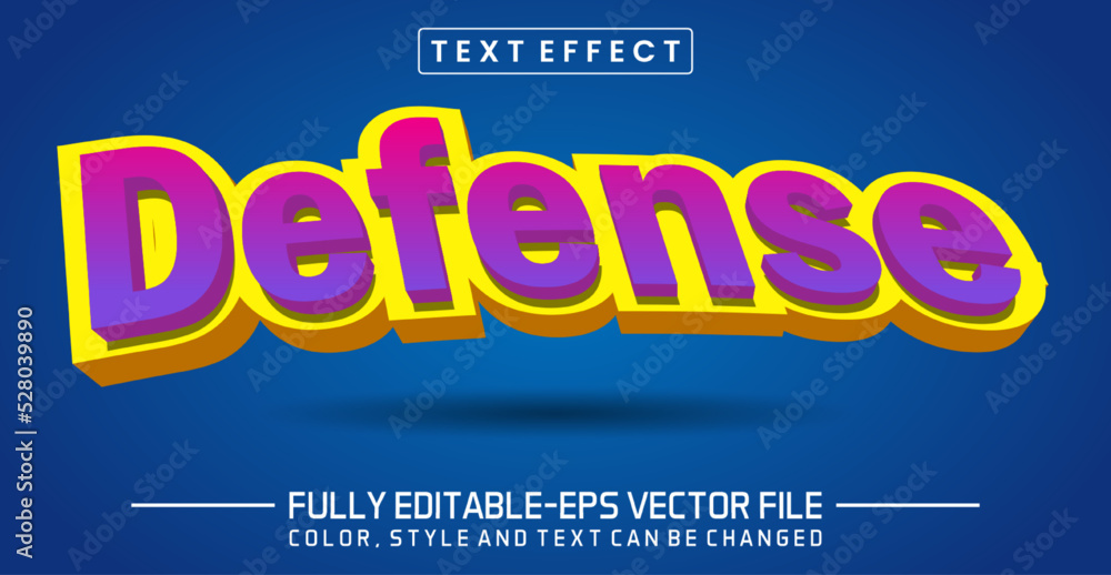 Defense text editable style effect