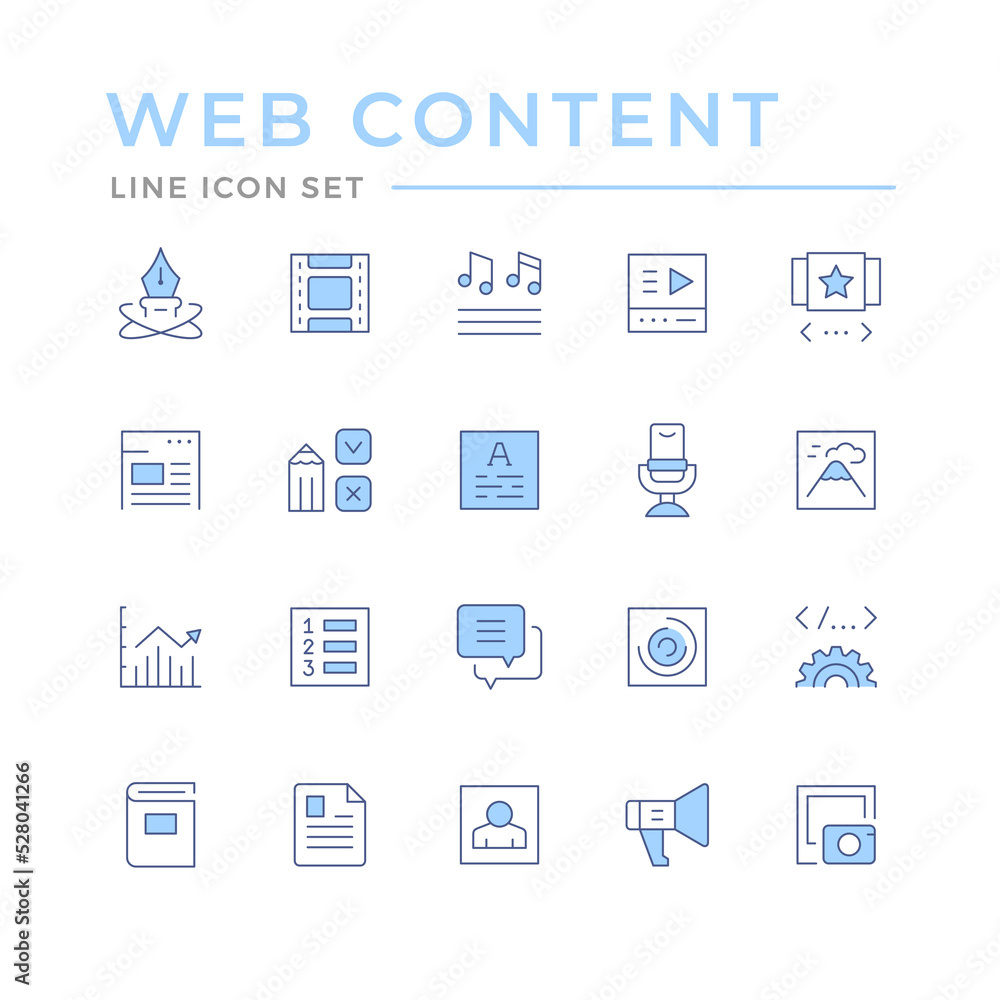 Set color line icons of web content Set color line icons of web content