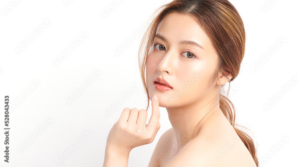 Beautiful young asian woman with clean fresh skin on white background, Face care, Facial treatment, Cosmetology, beauty and spa, Asian women portrait. Beautiful young asian woman with clean fresh skin on white background, Face care, Facial treatment, Cosmetology, beauty and spa, Asian women portrait.
