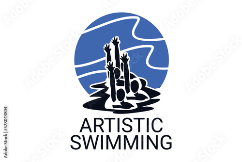 artistic swimming sport vector line icon. sport pictogram, vector illustration.