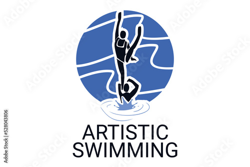 artistic swimming sport vector line icon. sport pictogram, vector illustration.