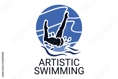 artistic swimming sport vector line icon. sport pictogram, vector illustration.