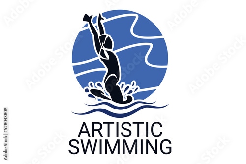 artistic swimming sport vector line icon. sport pictogram, vector illustration.
