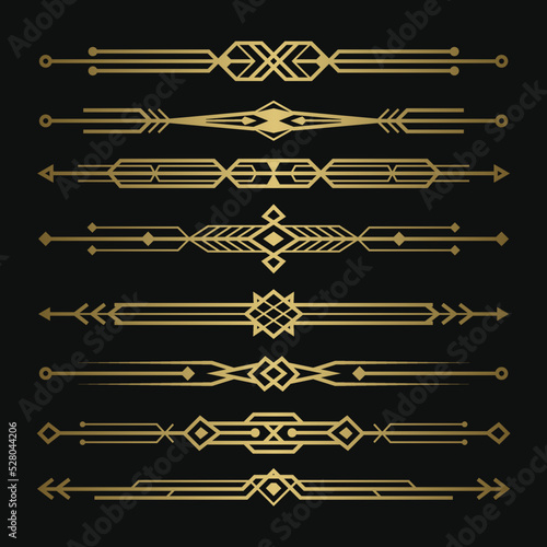 Vintage victorian border set template gold vector