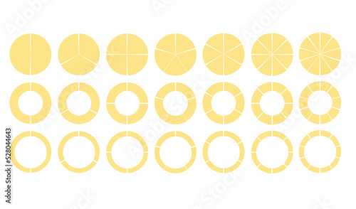 Pie chart set. vector illustration