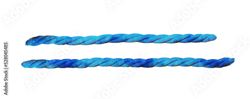 nautical blue straight rope line watercolour